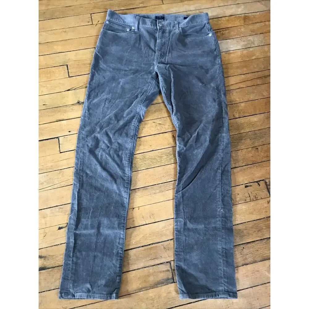 J. Crew Mens Slim Flex Gray Corduroy Size‎ 31 Inseam 32